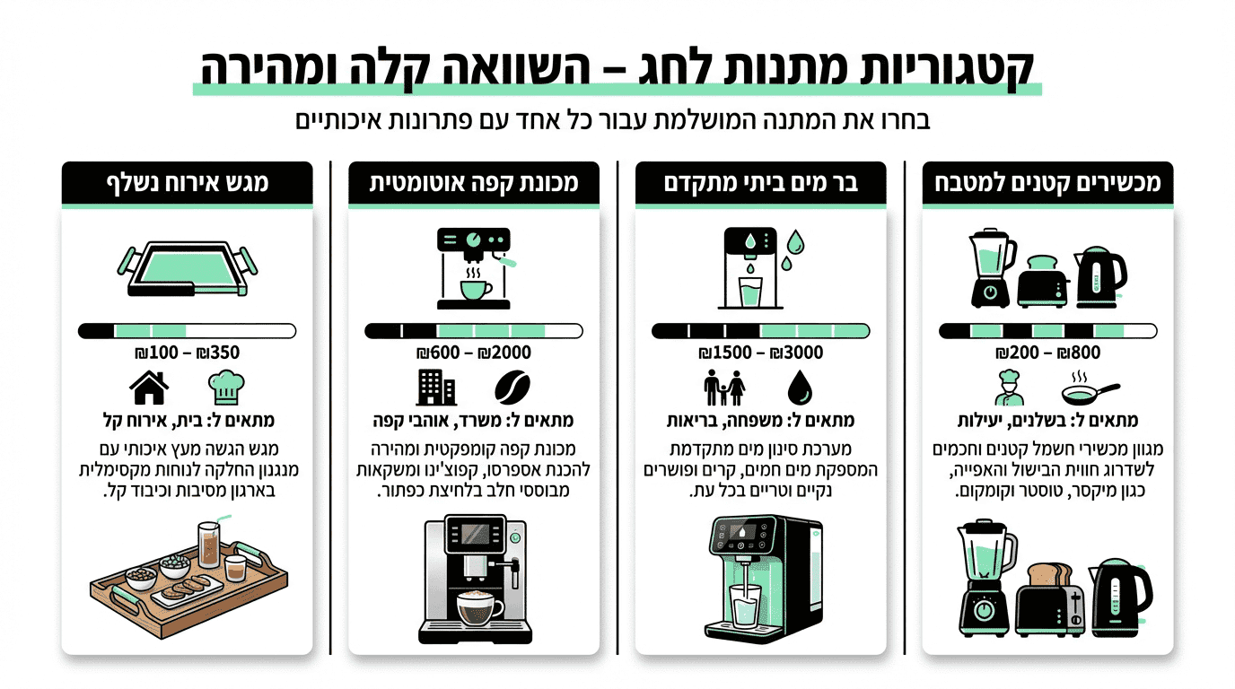 טבלת השוואה - איזו מתנה מתאימה למי