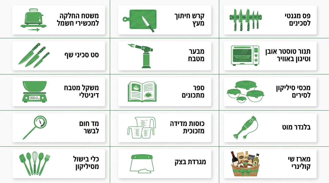 15 רעיונות למתנות שכל בשלן ישמח לקבל