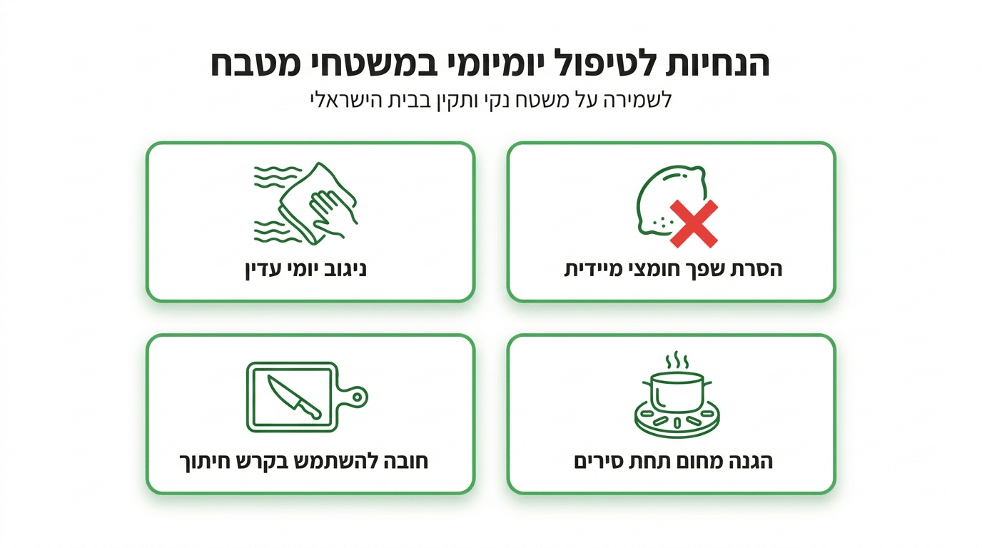 טיפים יומיומיים לתחזוקה והגנה על שיש מטבח