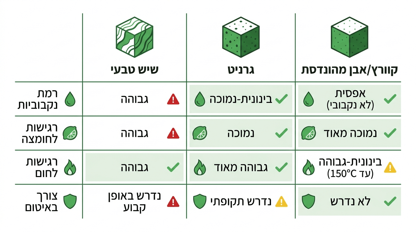 הכרת האויבים של השיש: סוגים ואתגרים