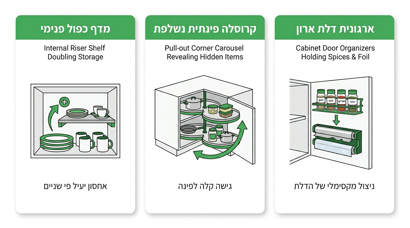 ניצול ארונות מטבח קיימים